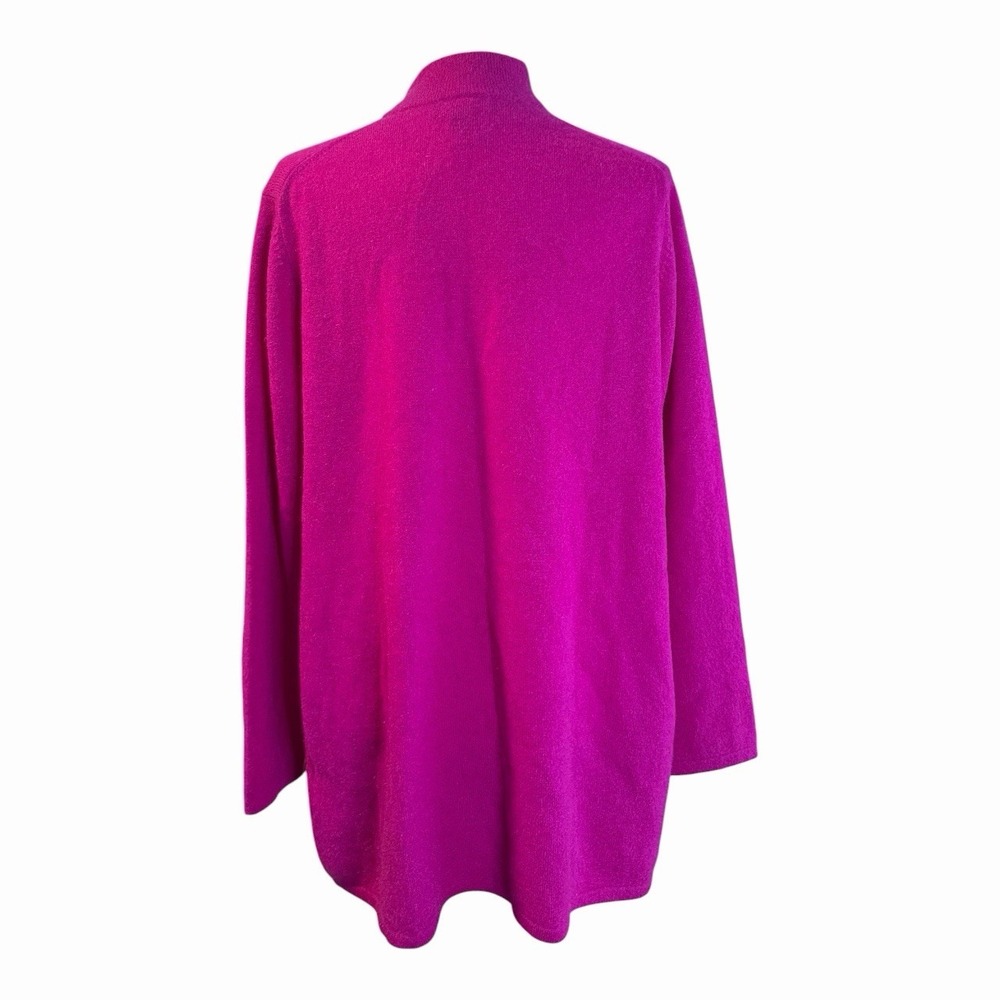 Charter Club 100% Cashmere Open Front Cardigan Magenta Old Money L - Picture 3 of 4